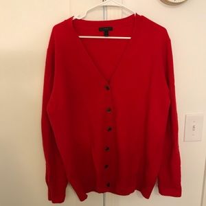 J.Crew Red Cashmere Blend Cardigan XL